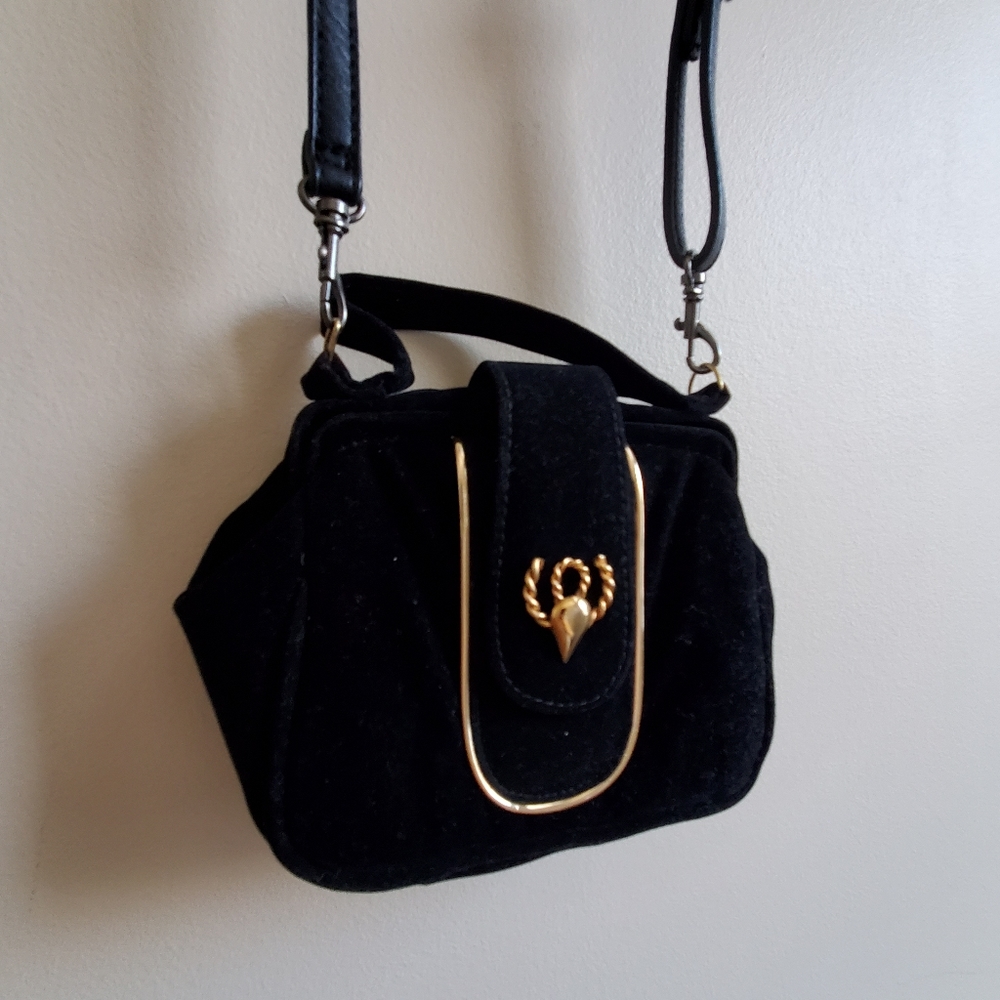 RARE Vintage HATO HASI Velvet Mini crossbody Bag